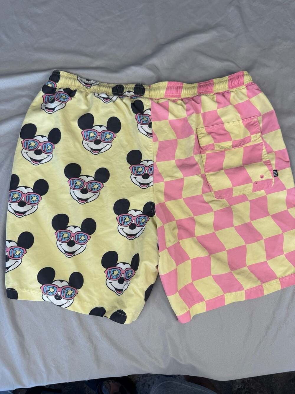 Neff x Disney Mickey Mouse Checker Hot Tub Swim Trunks Size XL